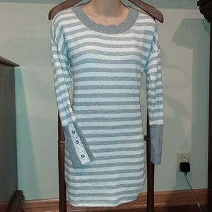 Tunic striped long sleeve pullover sweatshirt